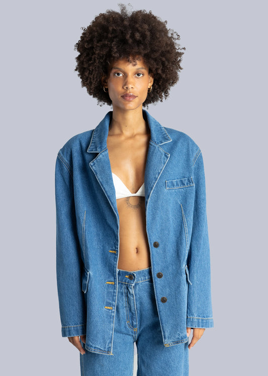 esthé denim oversized blazer