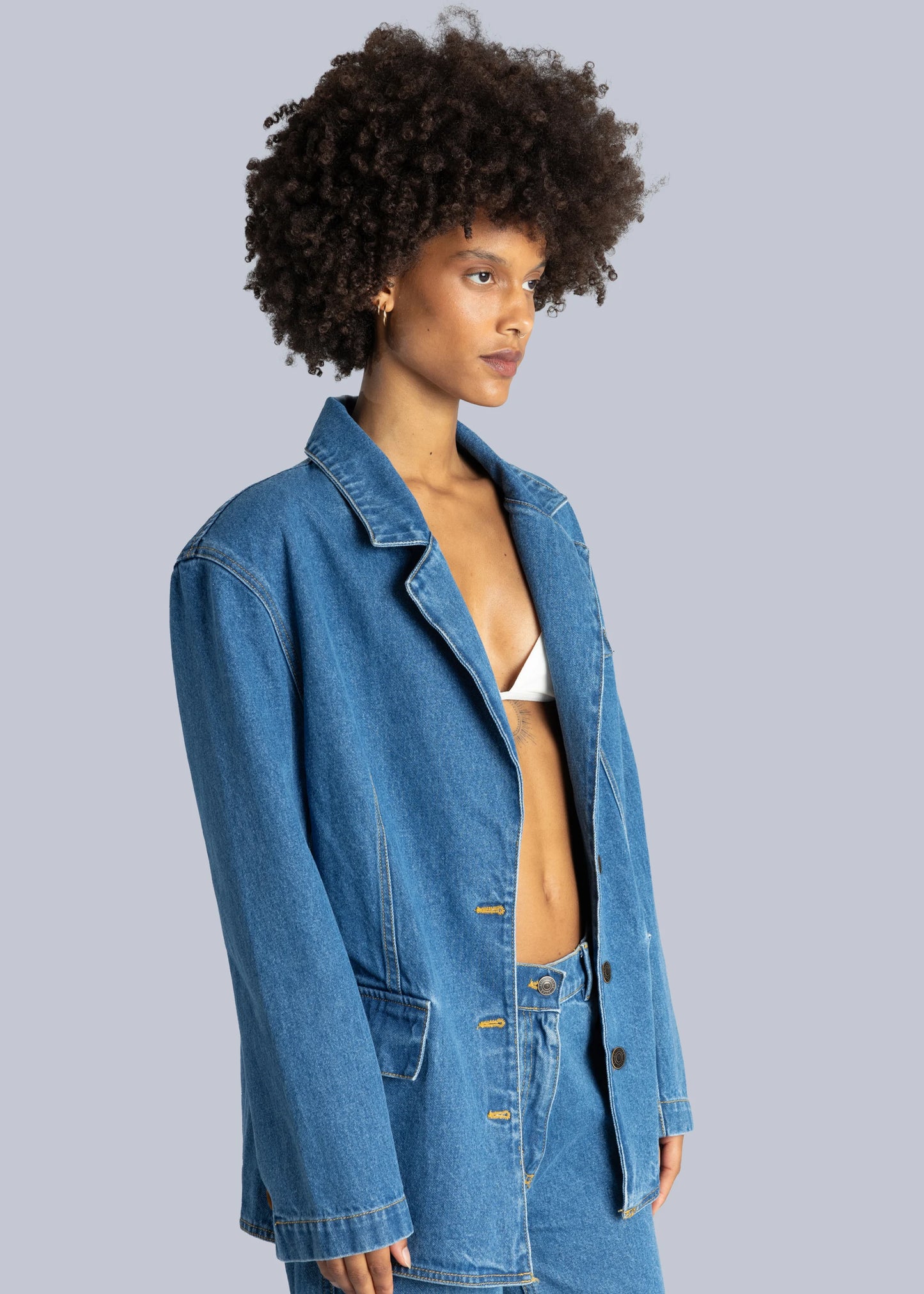 esthé denim oversized blazer