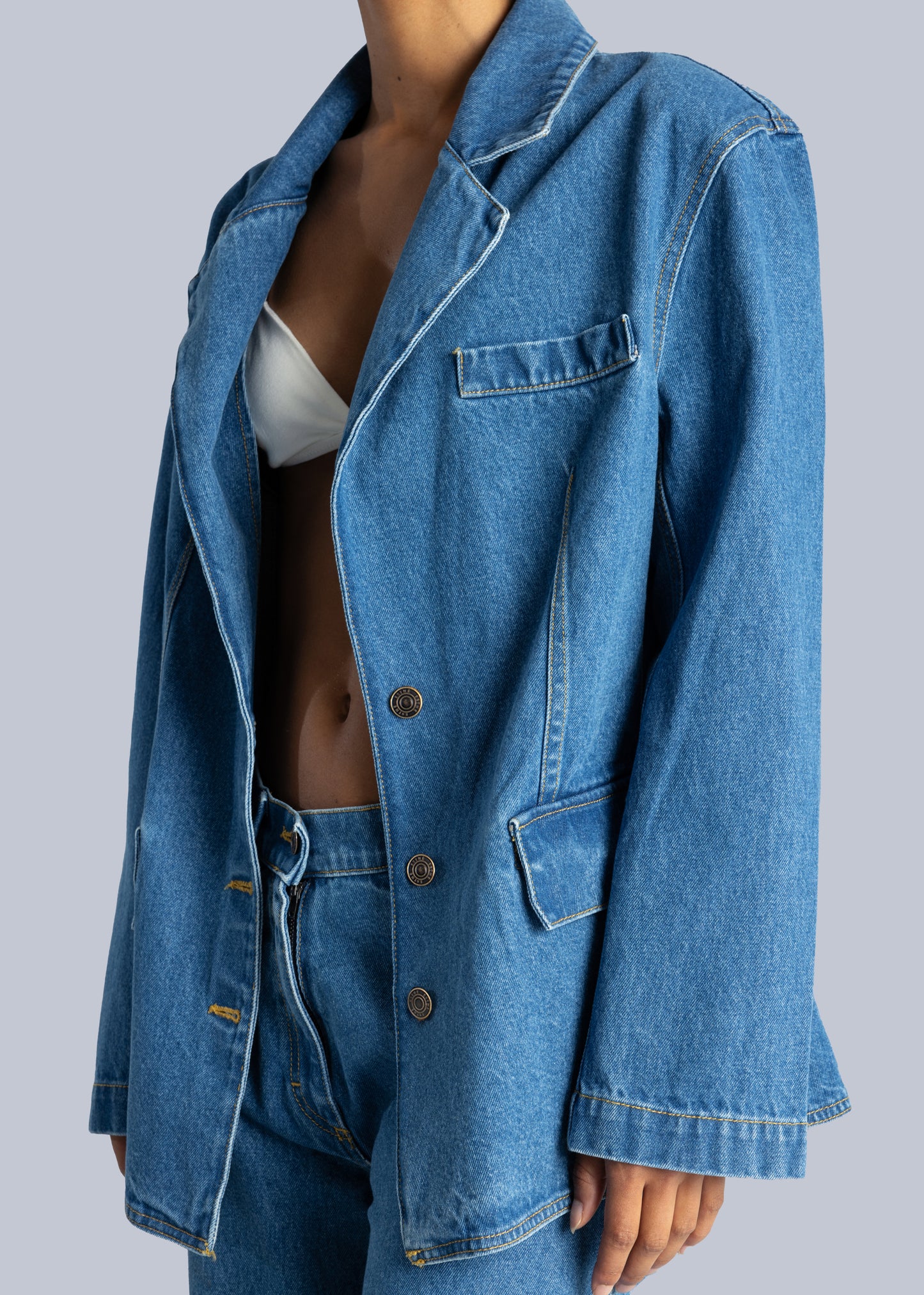 esthé denim oversized blazer