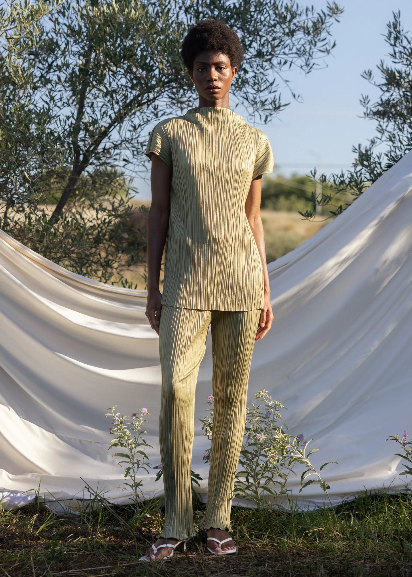 esthé pleated oversized top