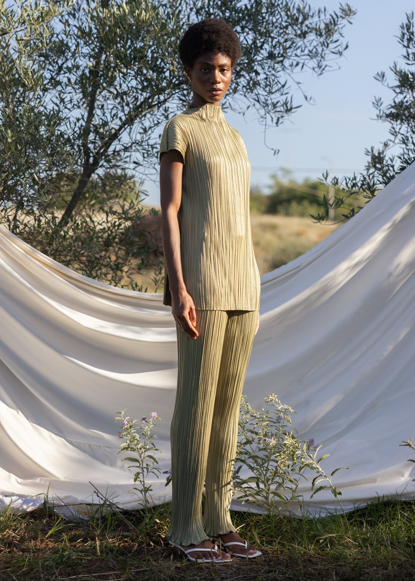 esthé pleated oversized top