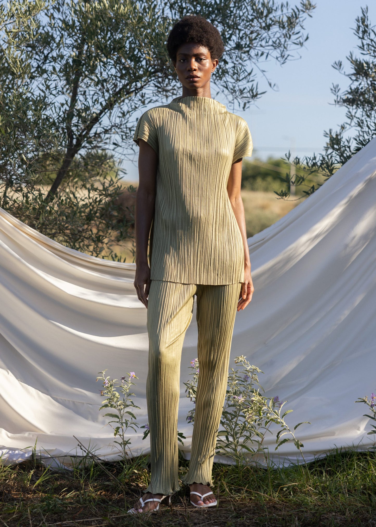 esthé pleated oversized top