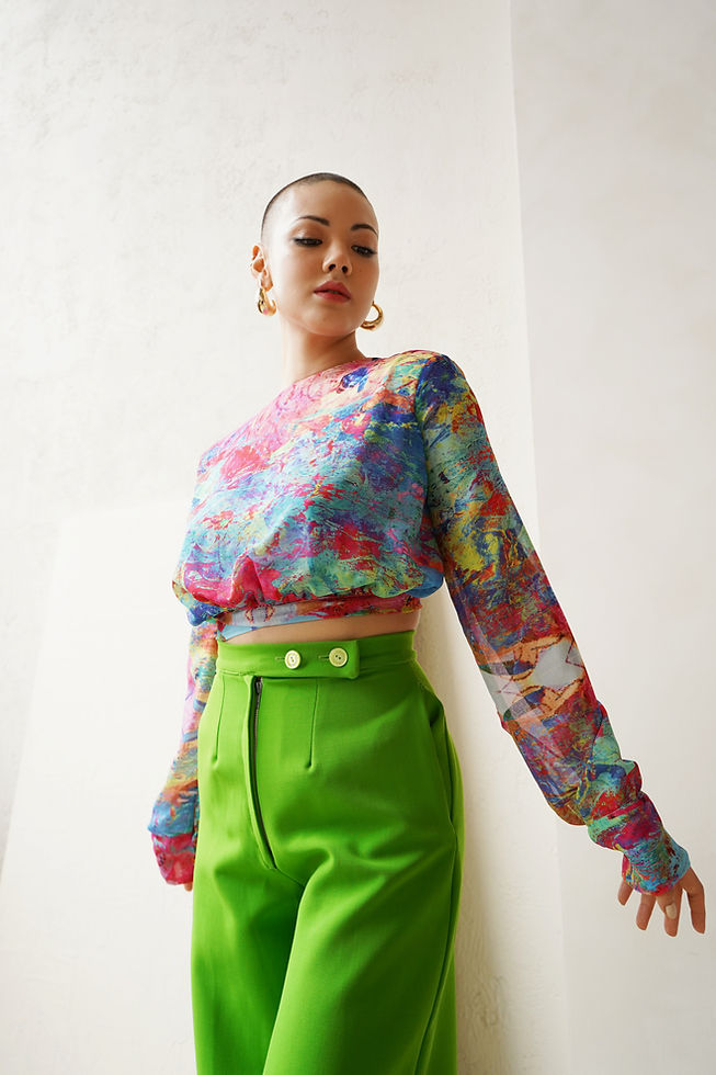 madaleine nelson chiffon open back top