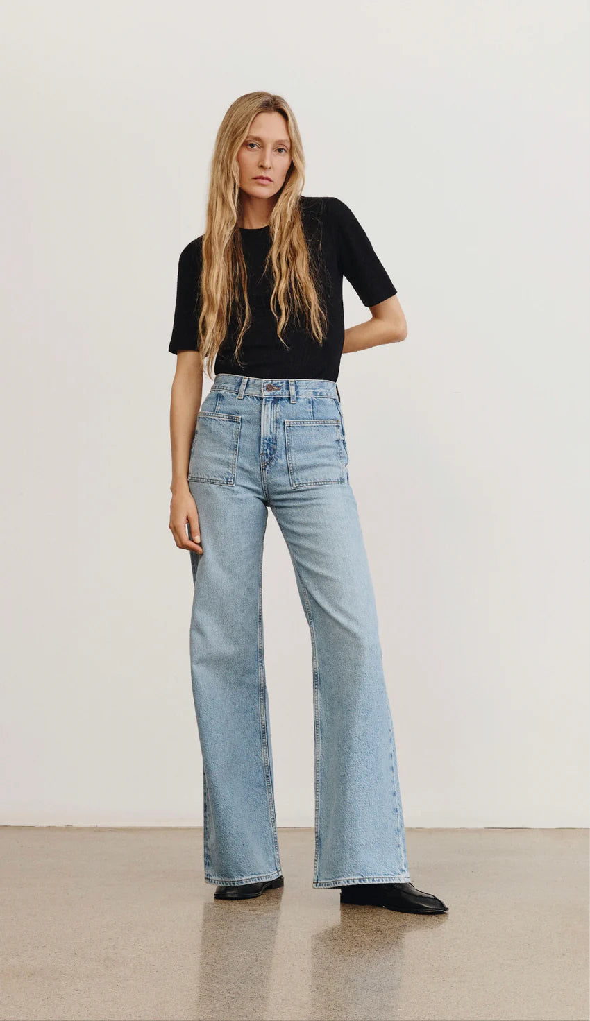smythe dove high rise wide leg jean