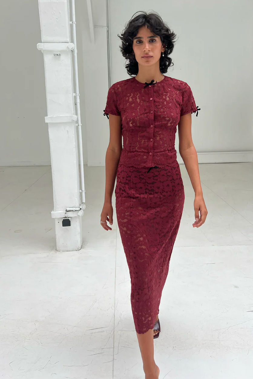 saemdi lace pen skirt
