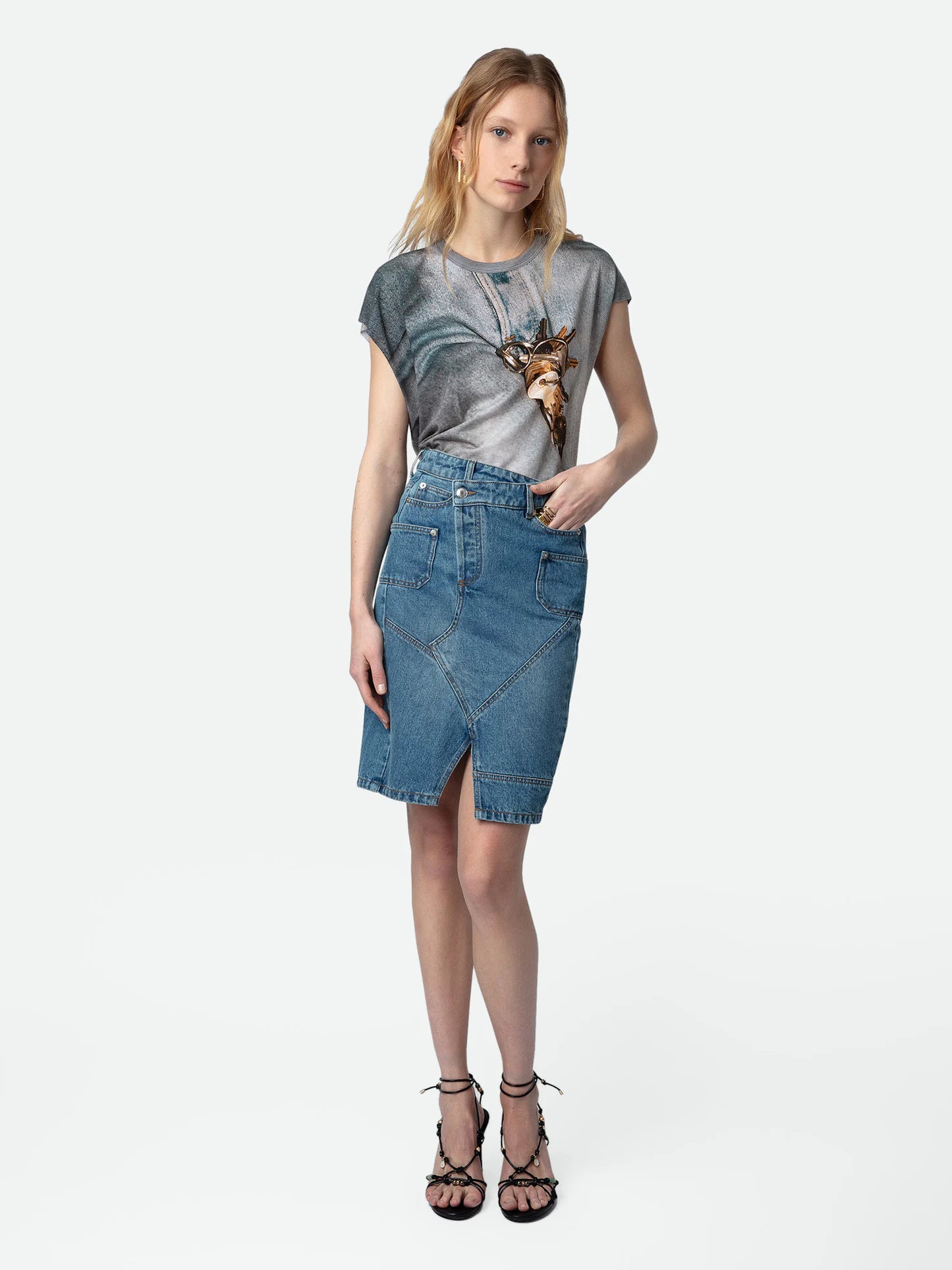 zadig&voltaire jinko denim skirt