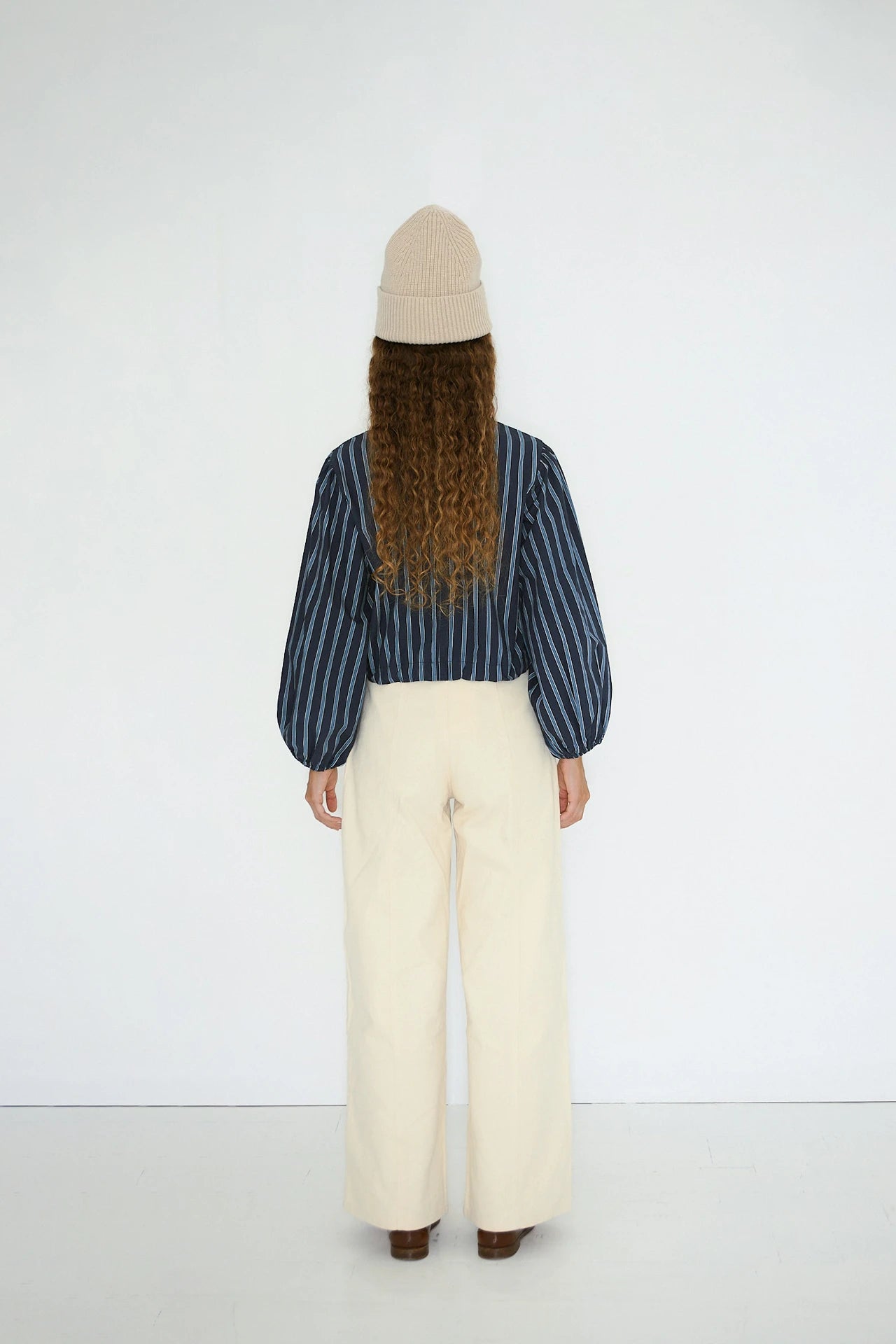 the tiny big sister striped puff sleeve blouse