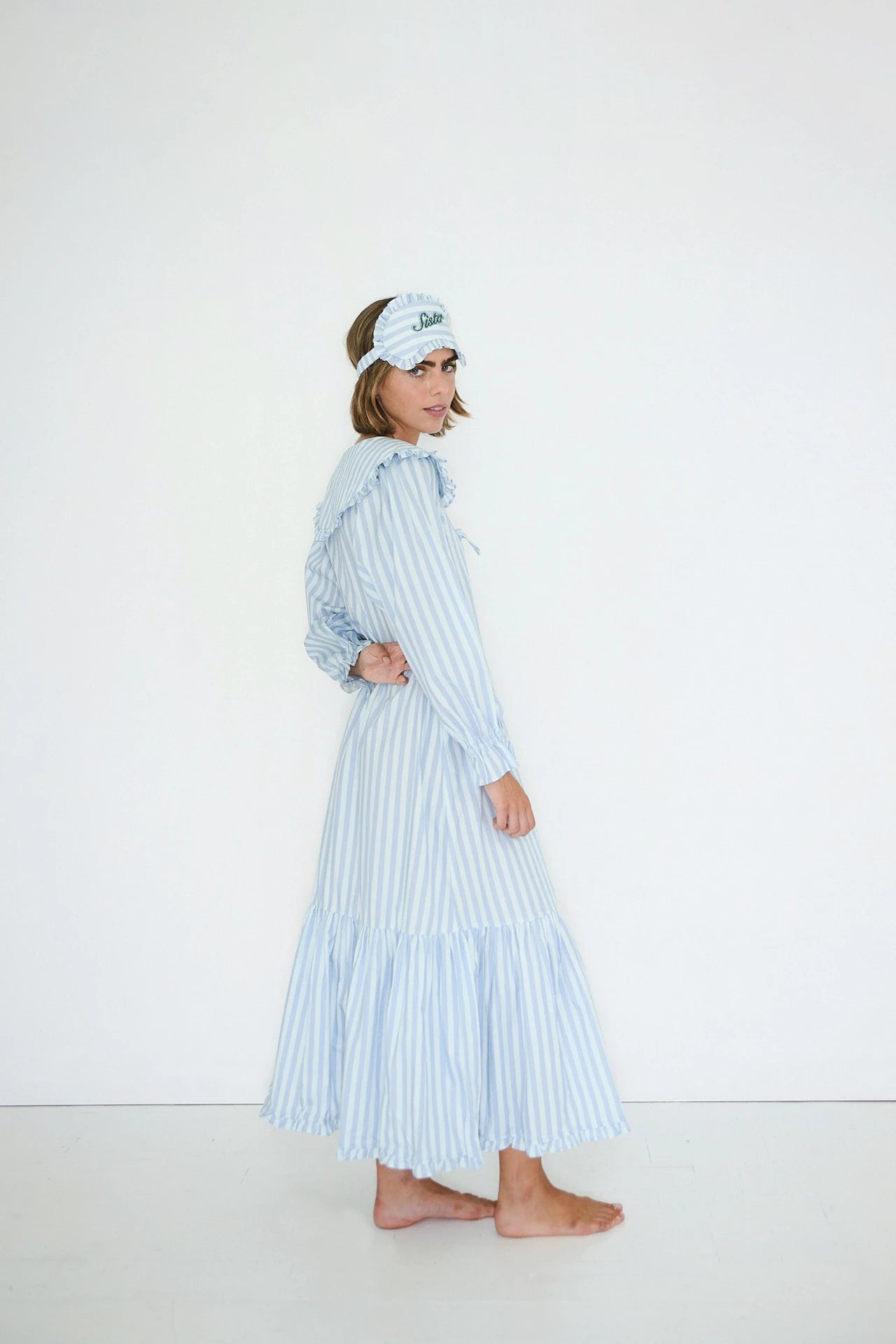 the tiny big sister striped nightgown
