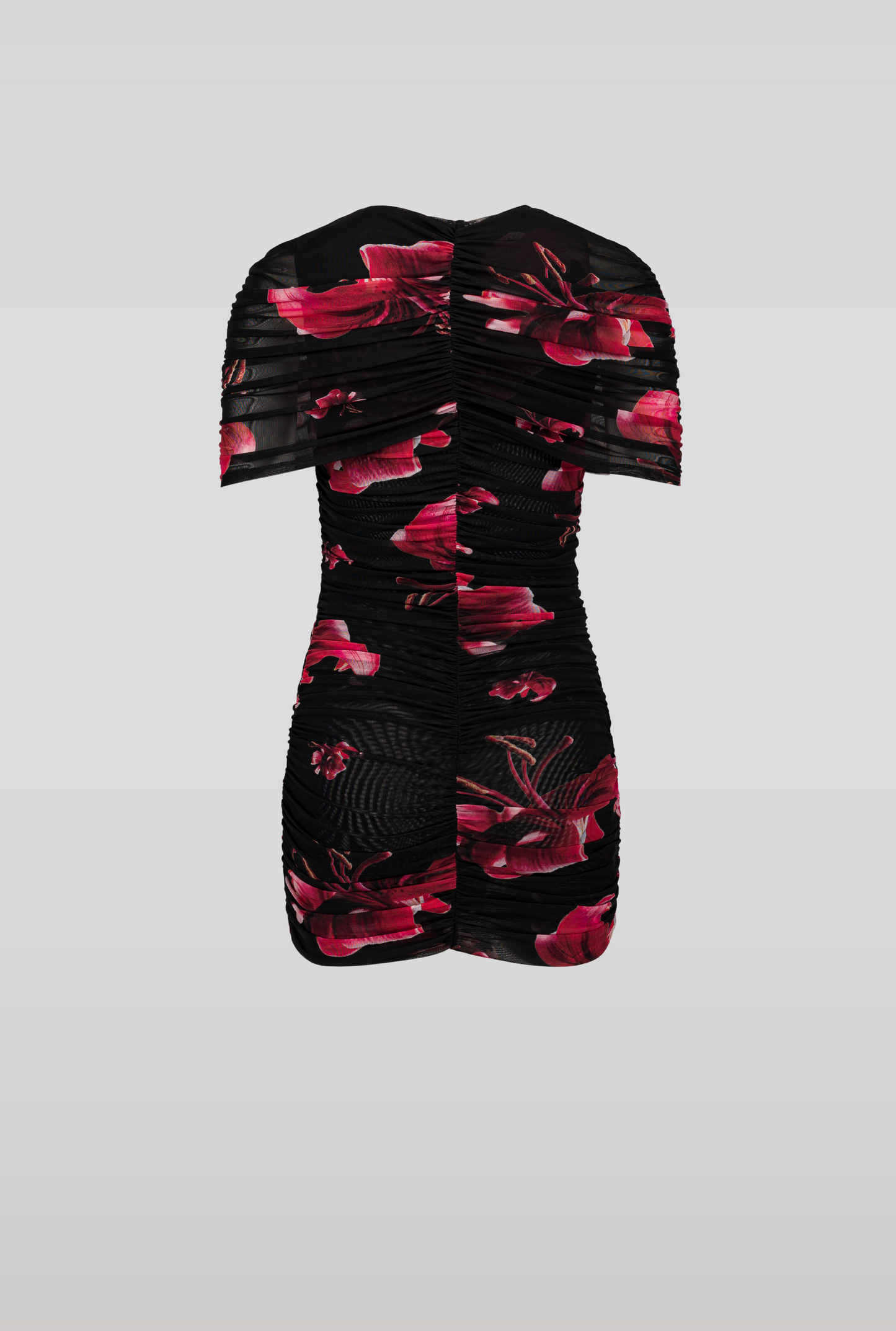 saemdi draped floral mini dress
