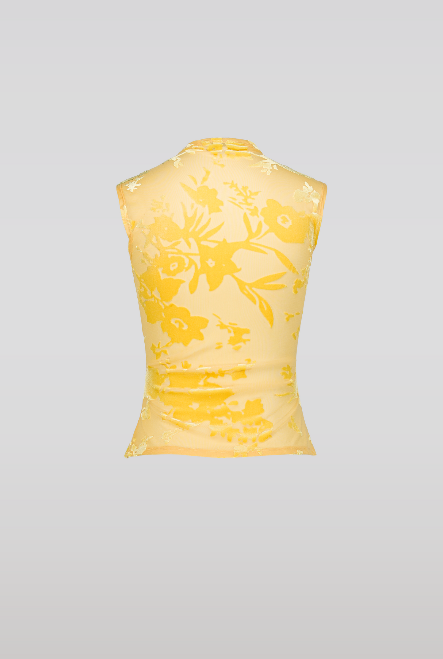 saemdi flocked floral velvet top