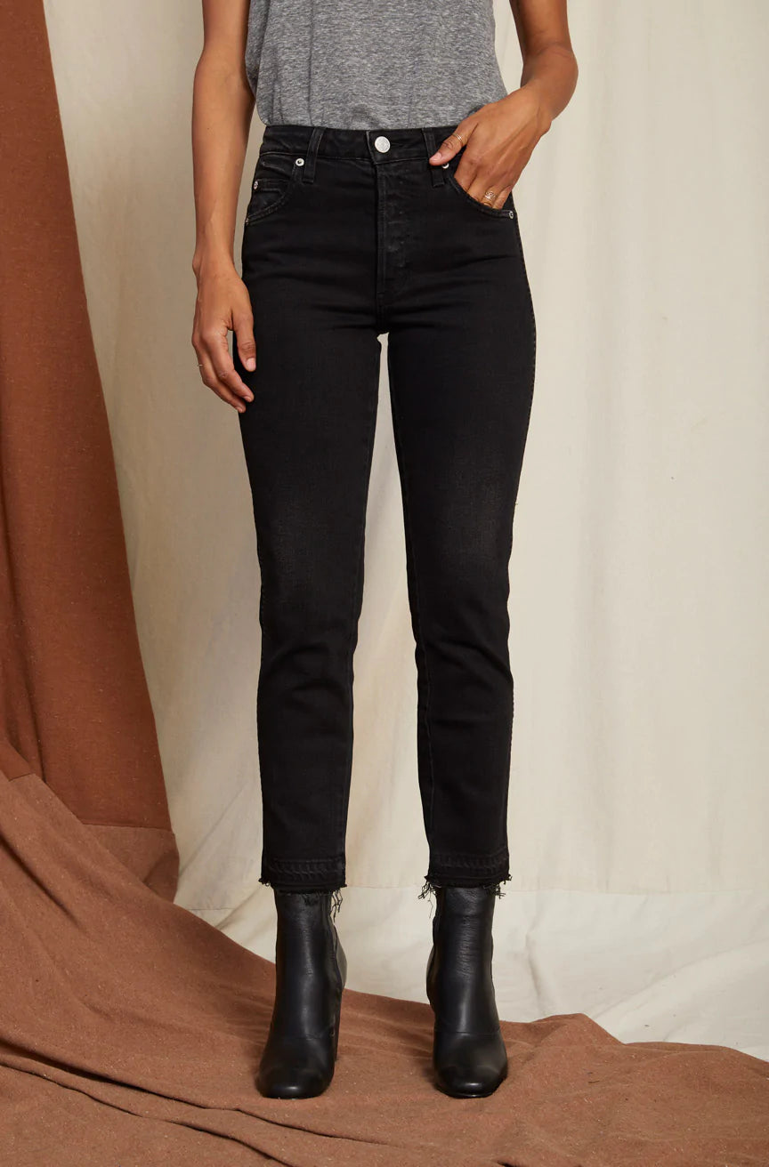 amo babe high rise slim straight jeans