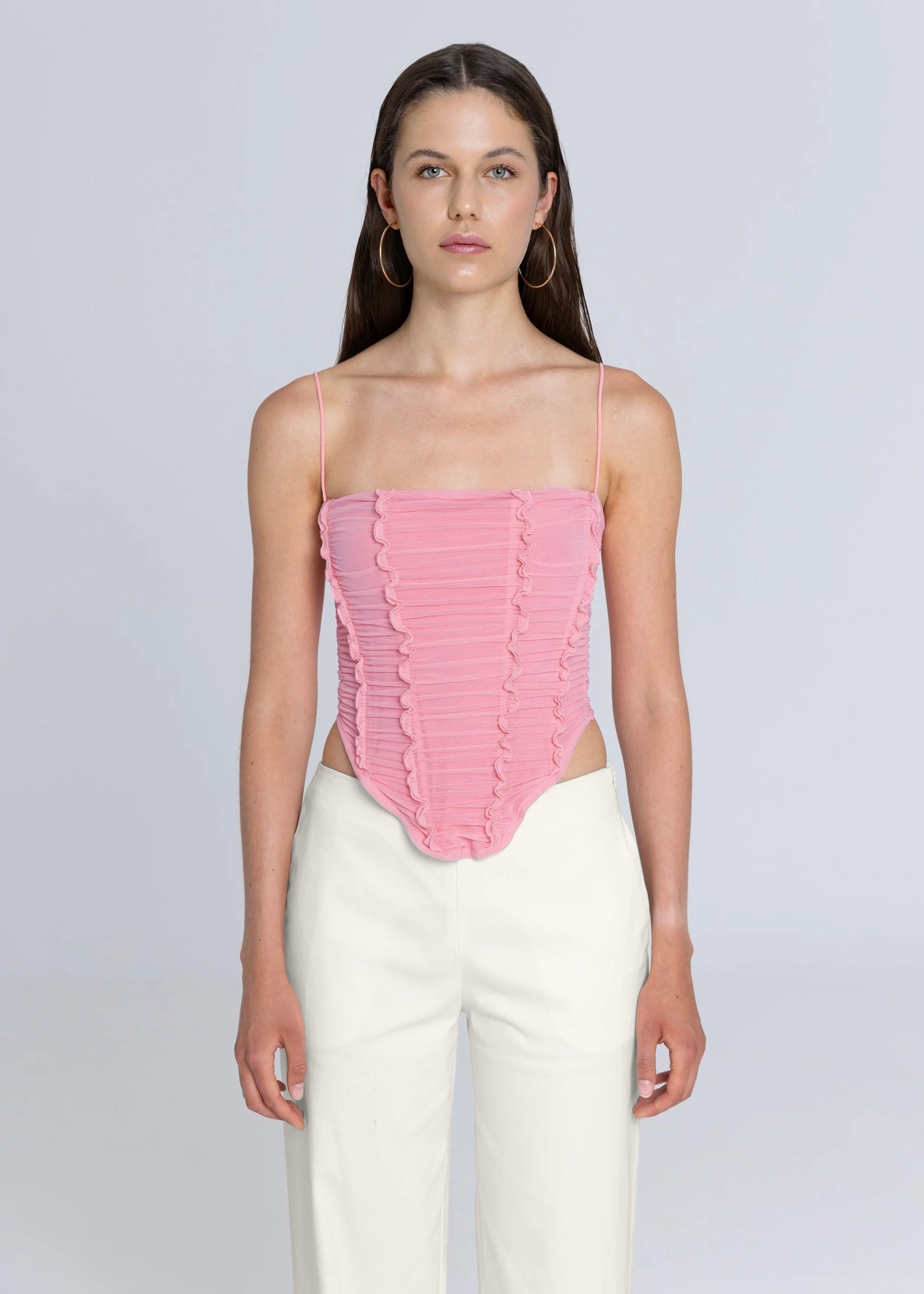 esthé gathered corset strappy top