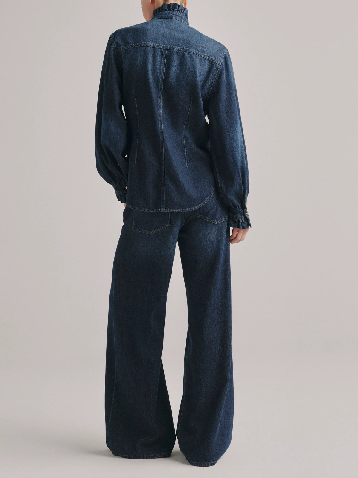 dl1961 ruffle denim shirt