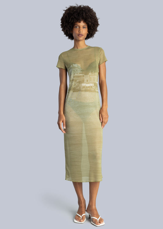 esthé sheer midi dress