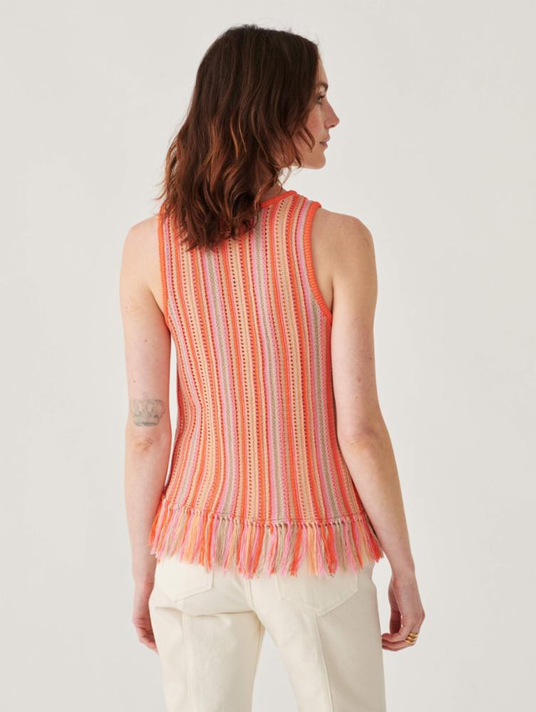 white+warren mercerized cotton fringe tank