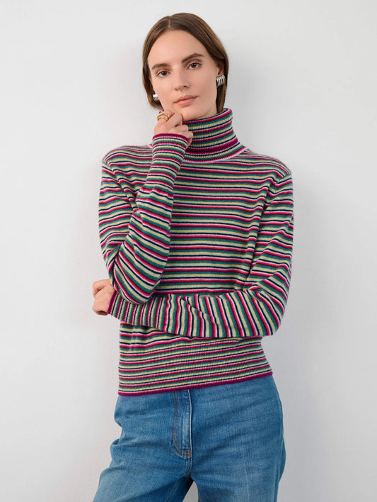 white+warren cashmere striped turtleneck