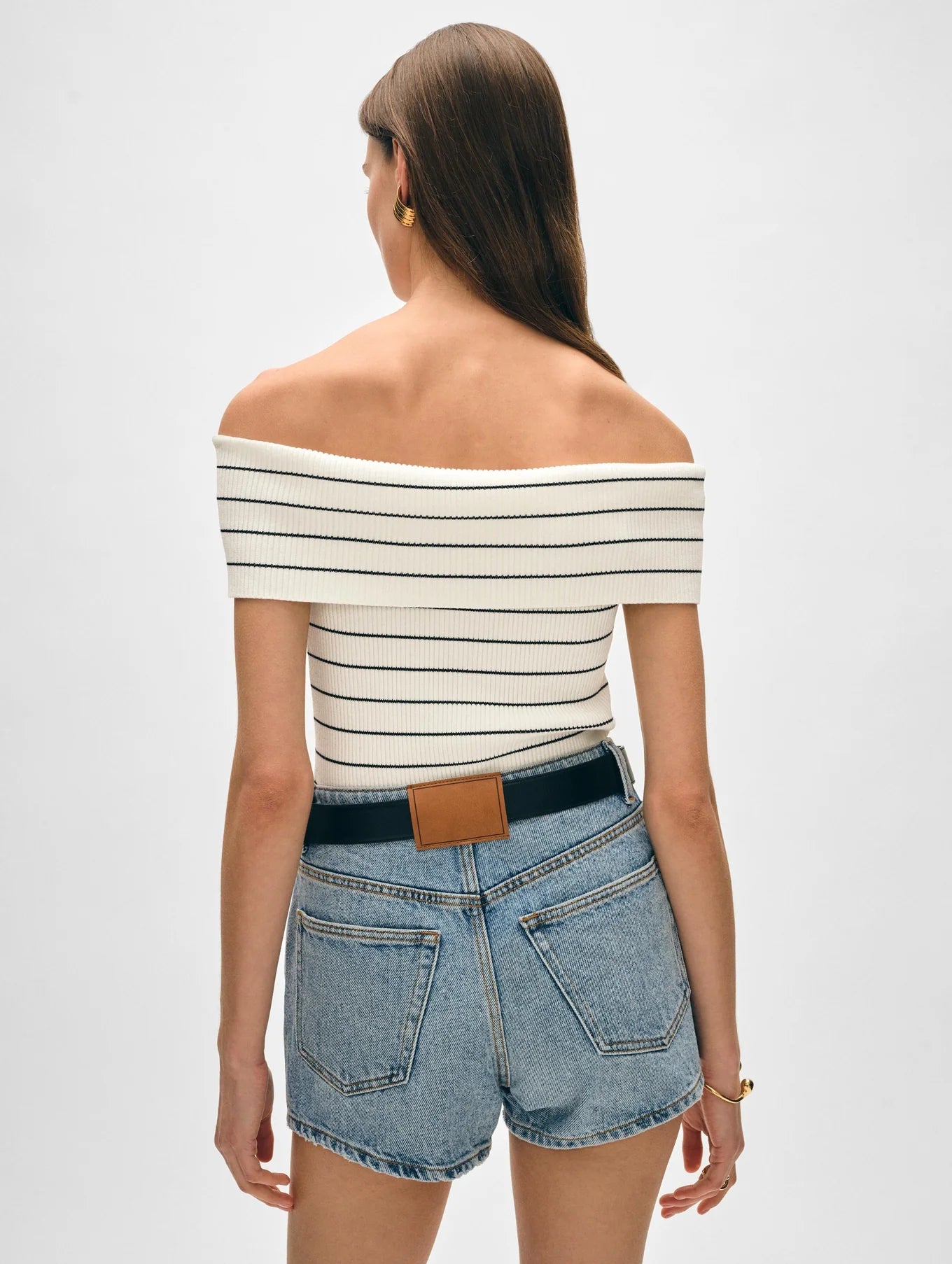 white+warren off the shoulder top