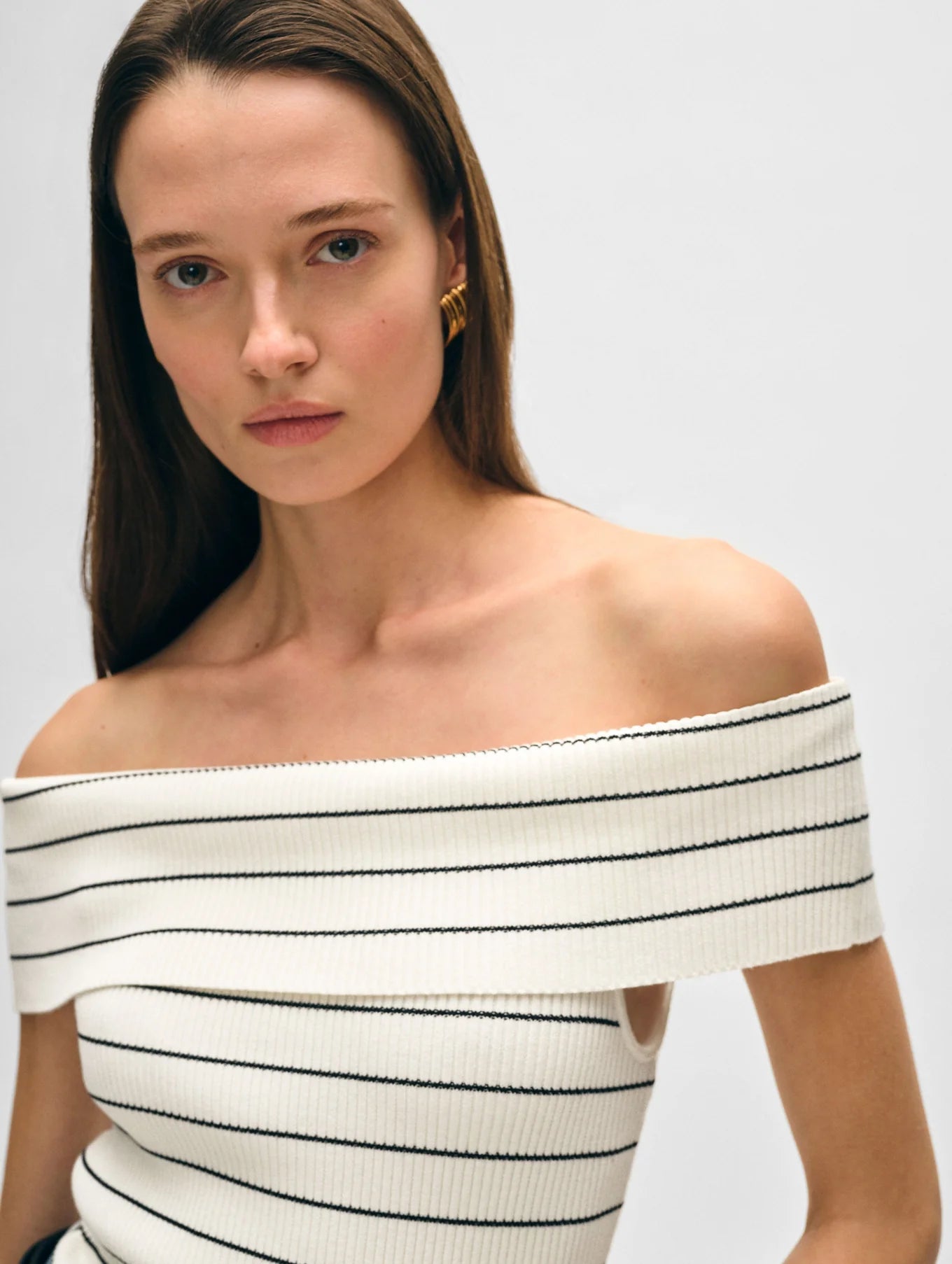 white+warren off the shoulder top