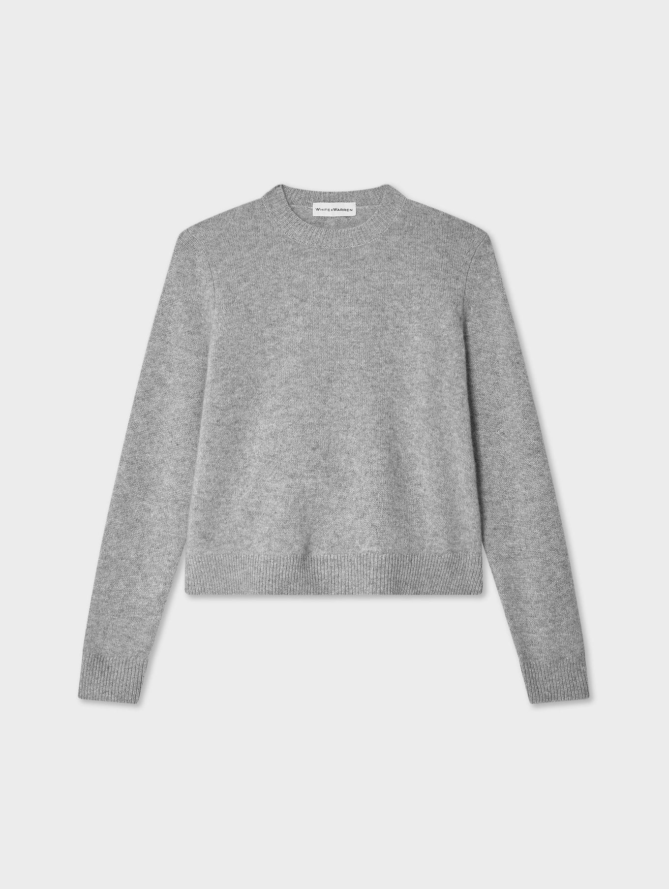 white+warren cashmere rib trim crewneck