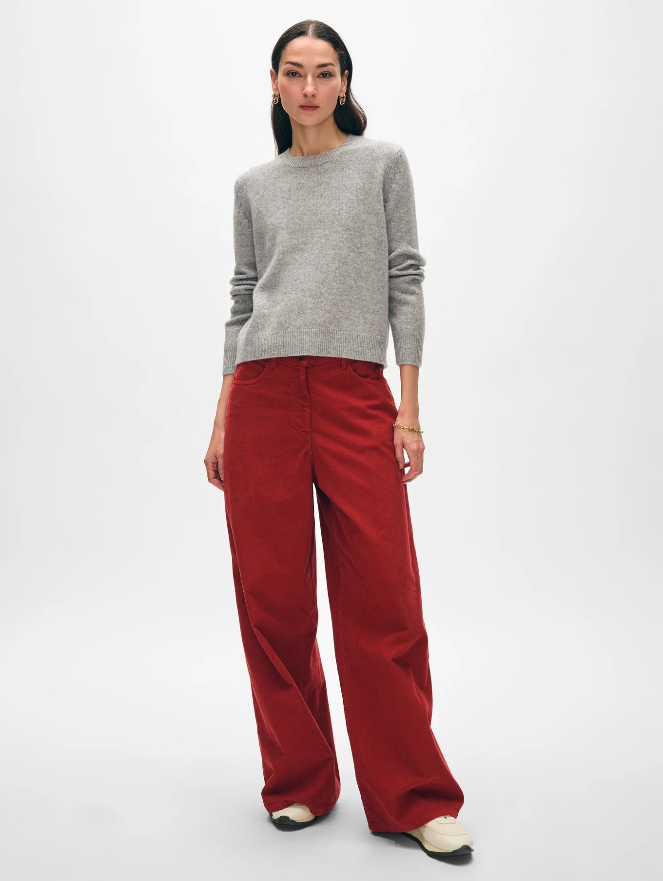 white+warren cashmere rib trim crewneck