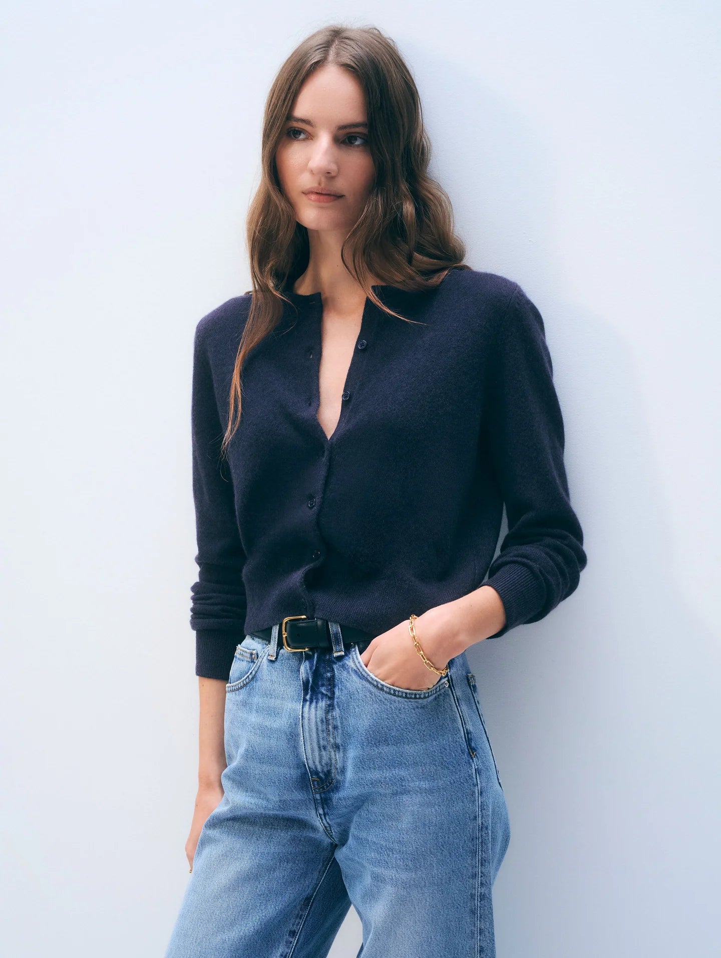 white+warren cashmere crewneck cardigan