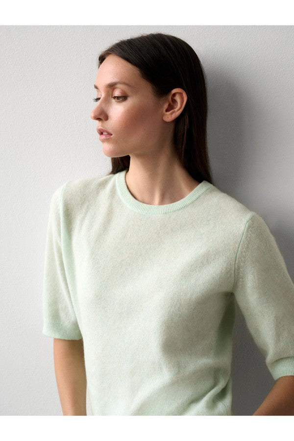 white+warren cashmere elbow sleeve tee