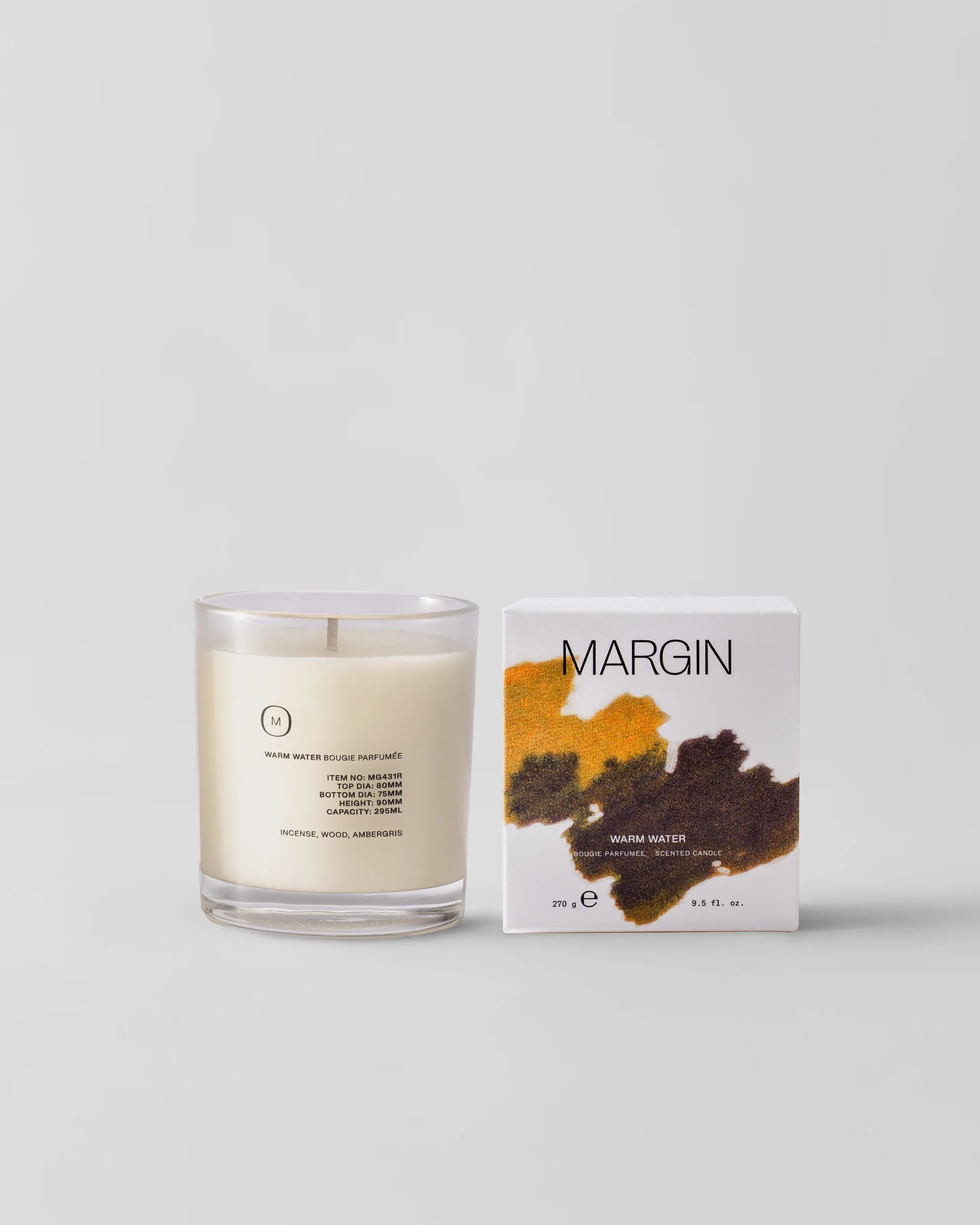 margin warm water candle