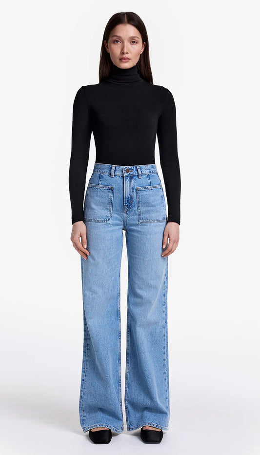 smythe dove high rise wide leg jean