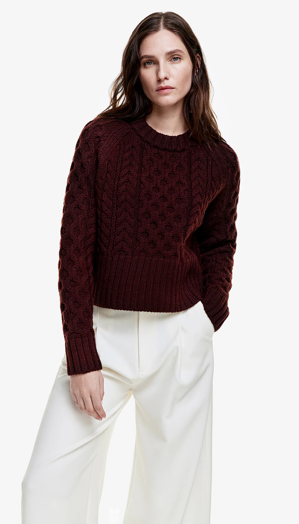 smythe cable-knit cropped crewneck