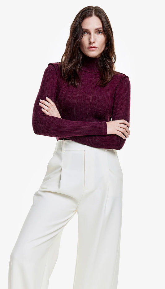 smythe pointelle knit turtleneck