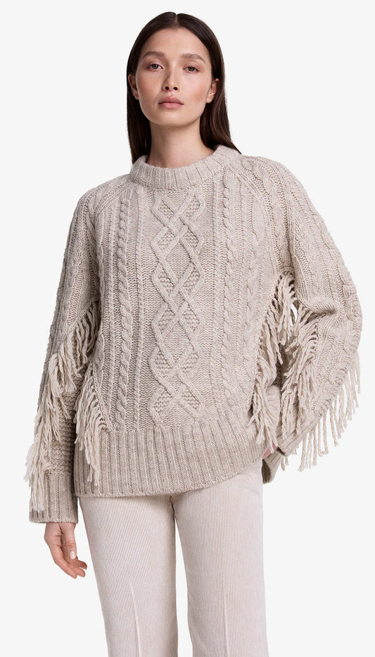 smythe crewneck fringe sweater
