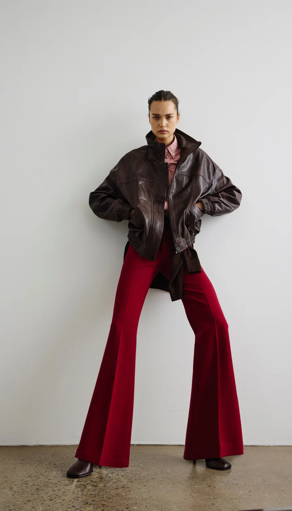 smythe oversized leather bomber
