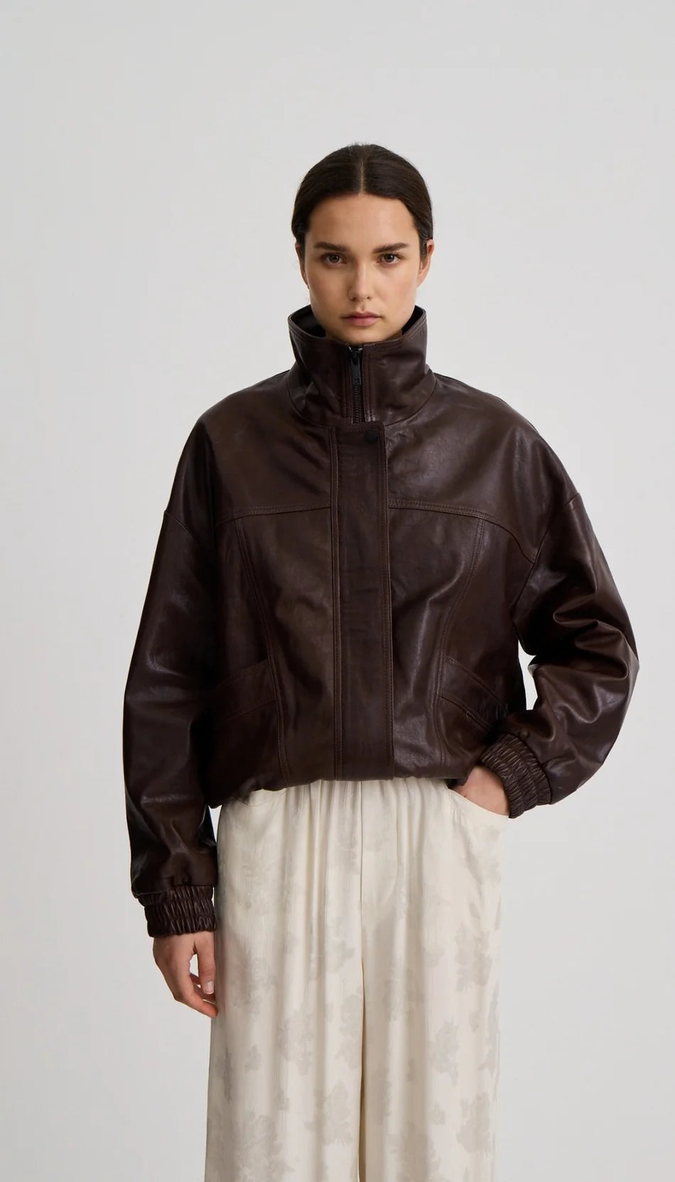 smythe oversized leather bomber