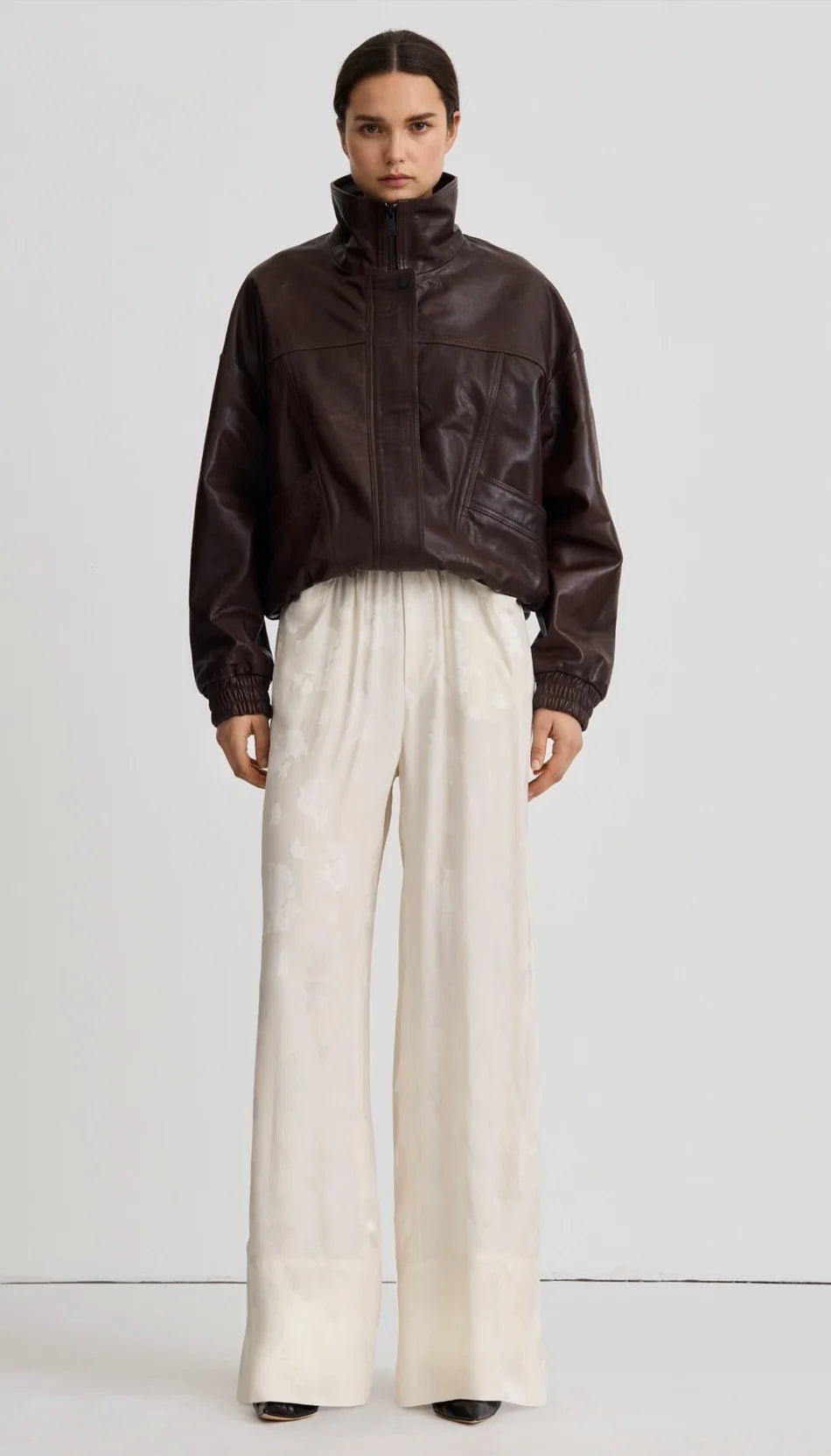 smythe oversized leather bomber