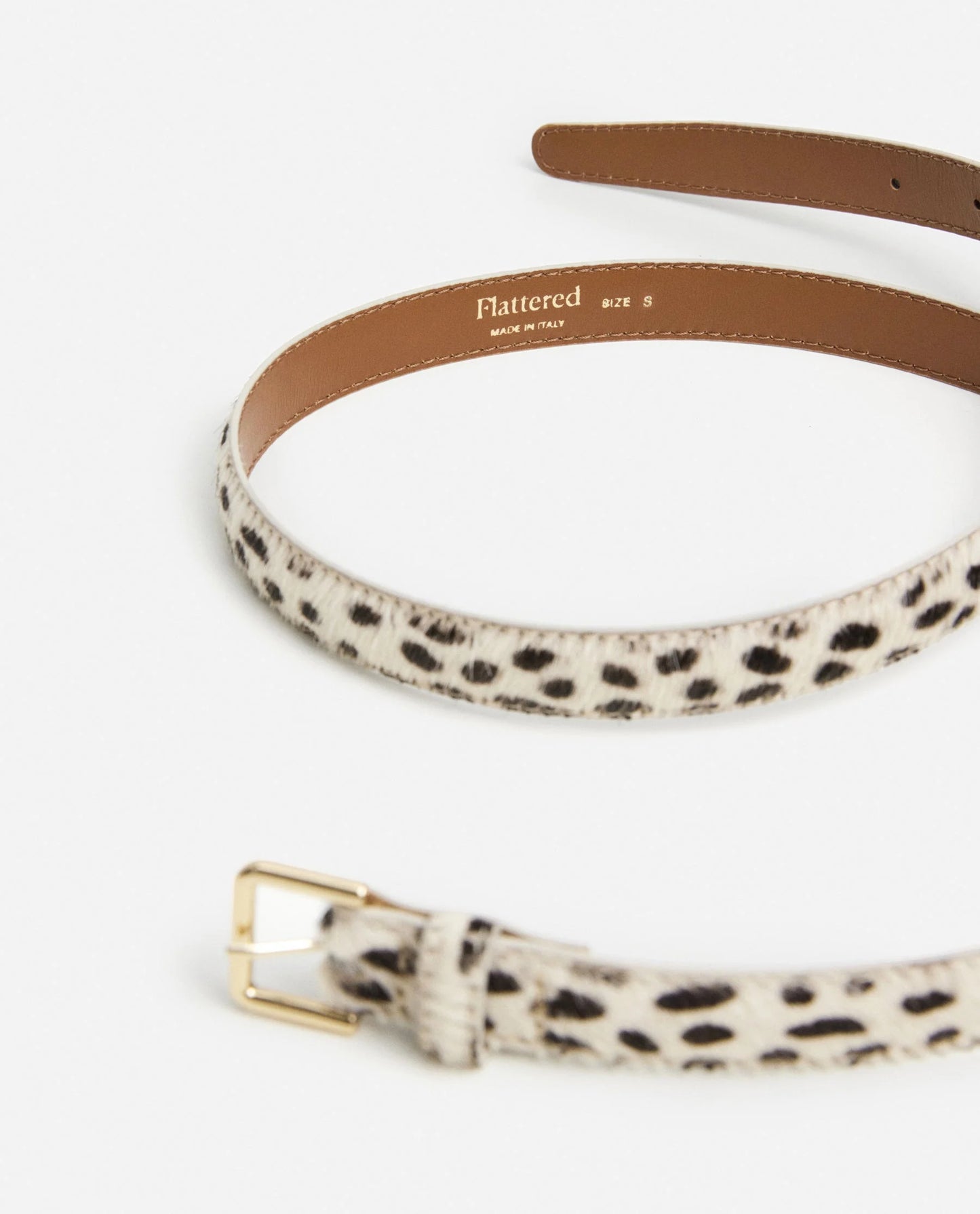 flattered barbara leather hair belt
