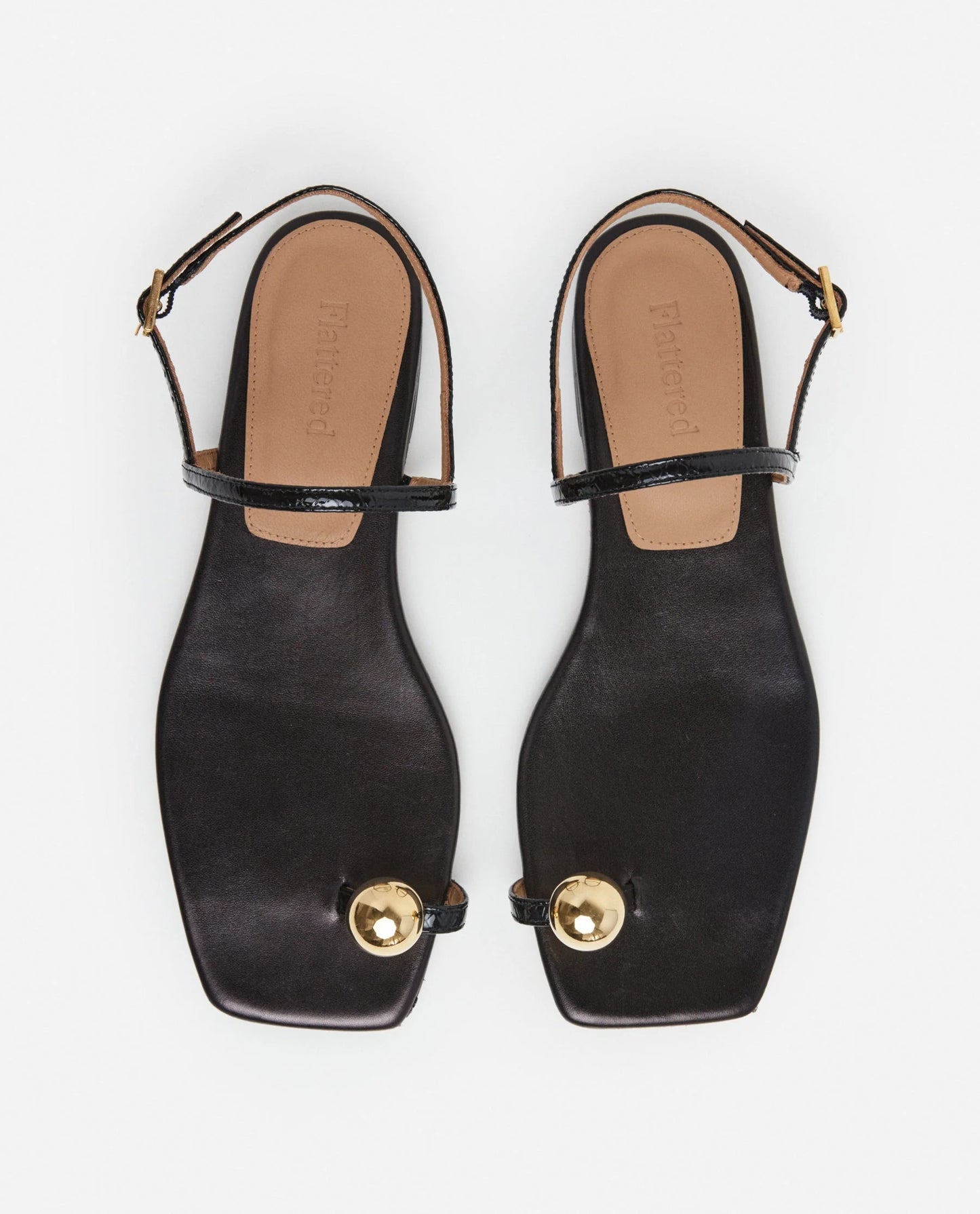 flattered idris leather snake sandal