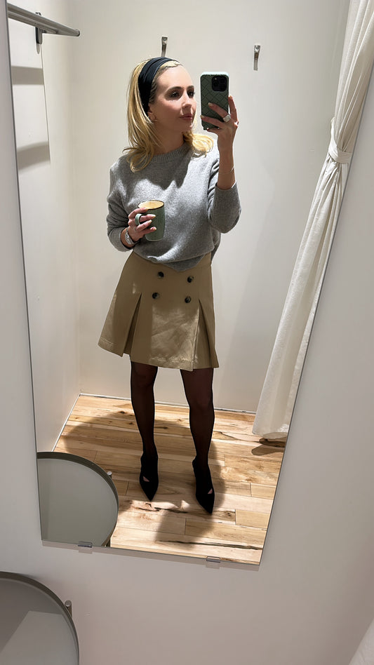 preloved smythe box pleat mini skirt