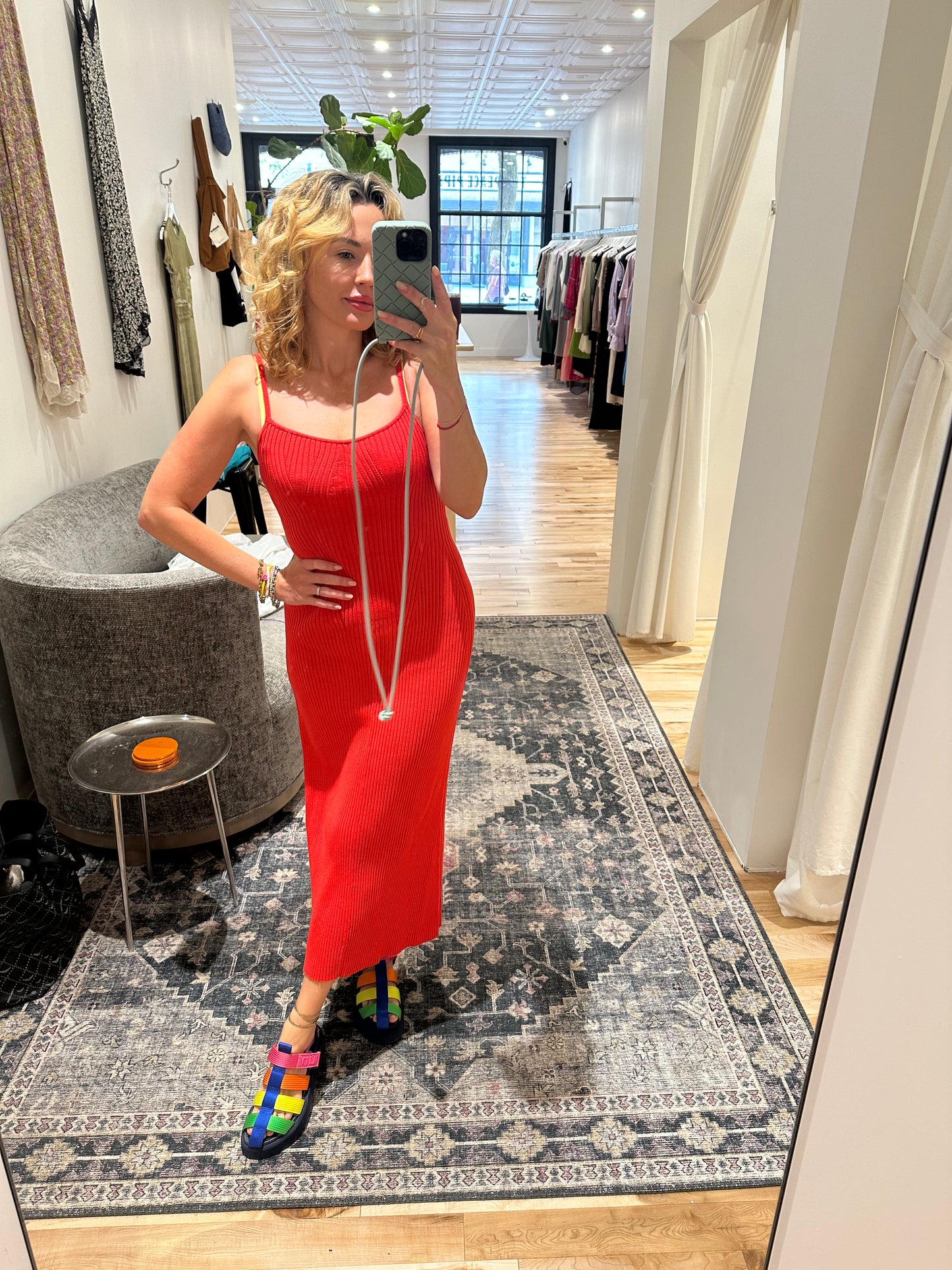 preloved white+warren ribbed dress