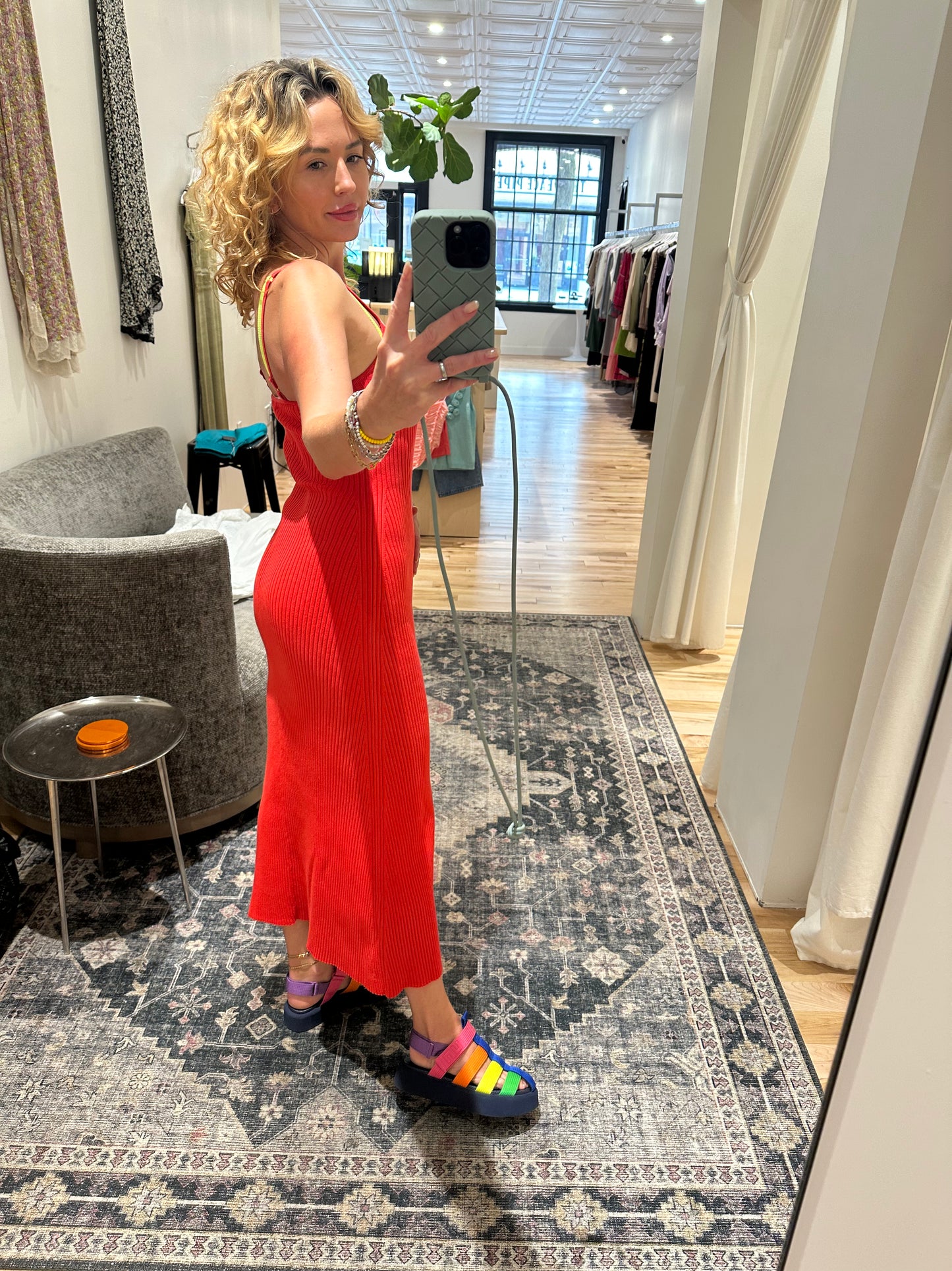 preloved white+warren ribbed dress