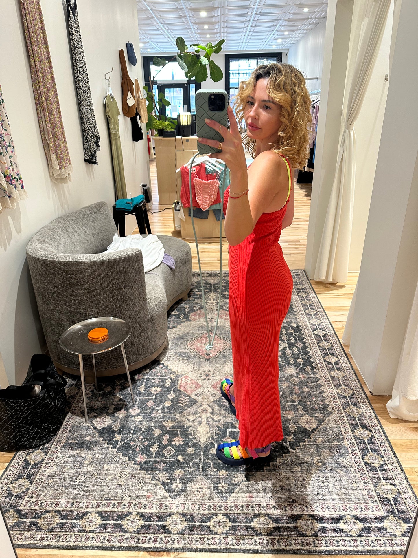 preloved white+warren ribbed dress