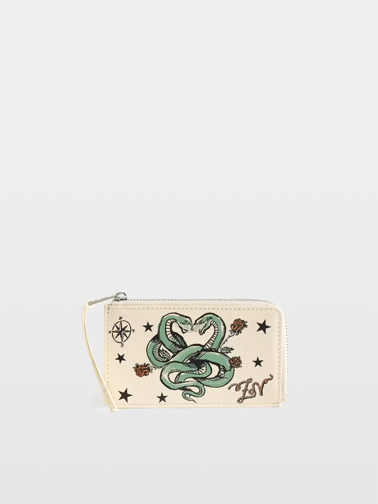 zadig&voltaire tattoo leather card holder