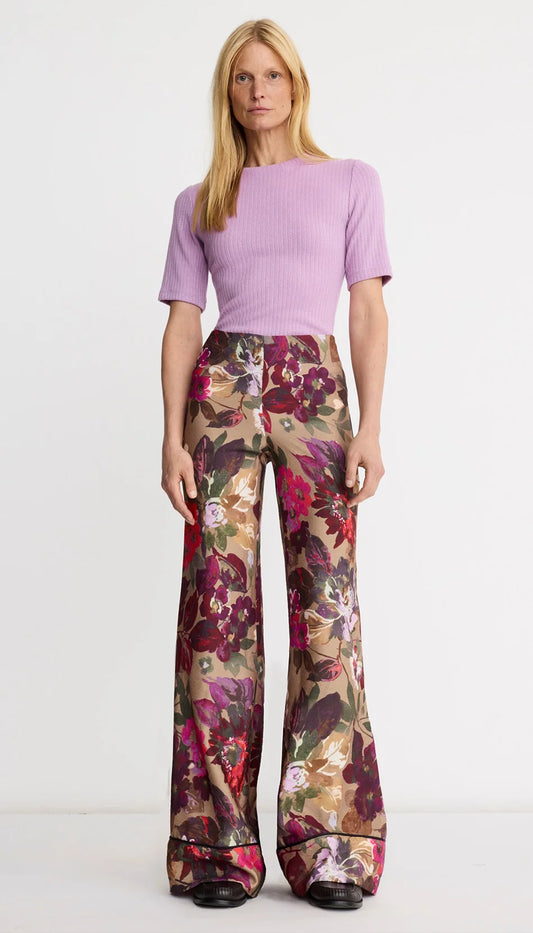 smythe piped side-zip palazzo pant