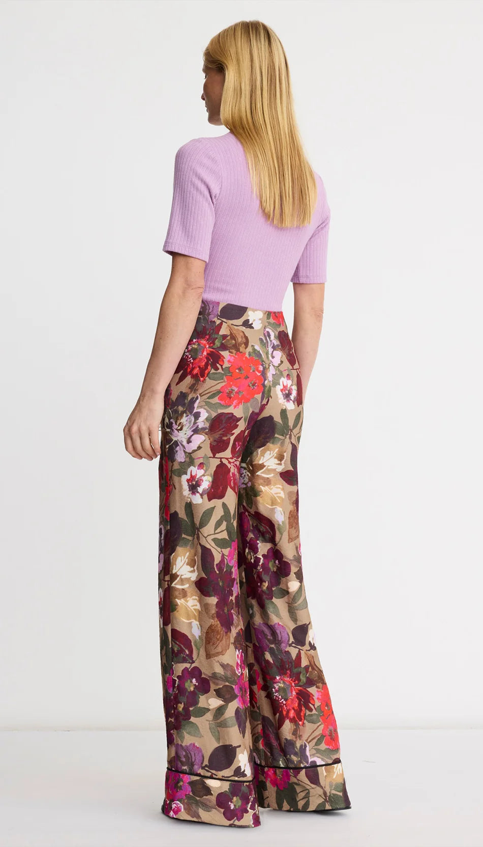 smythe piped side-zip palazzo pant