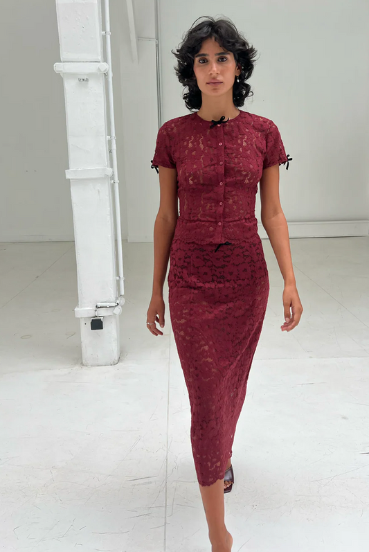 saemdi lace pen skirt