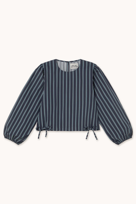 the tiny big sister striped puff sleeve blouse