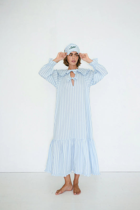 the tiny big sister striped nightgown