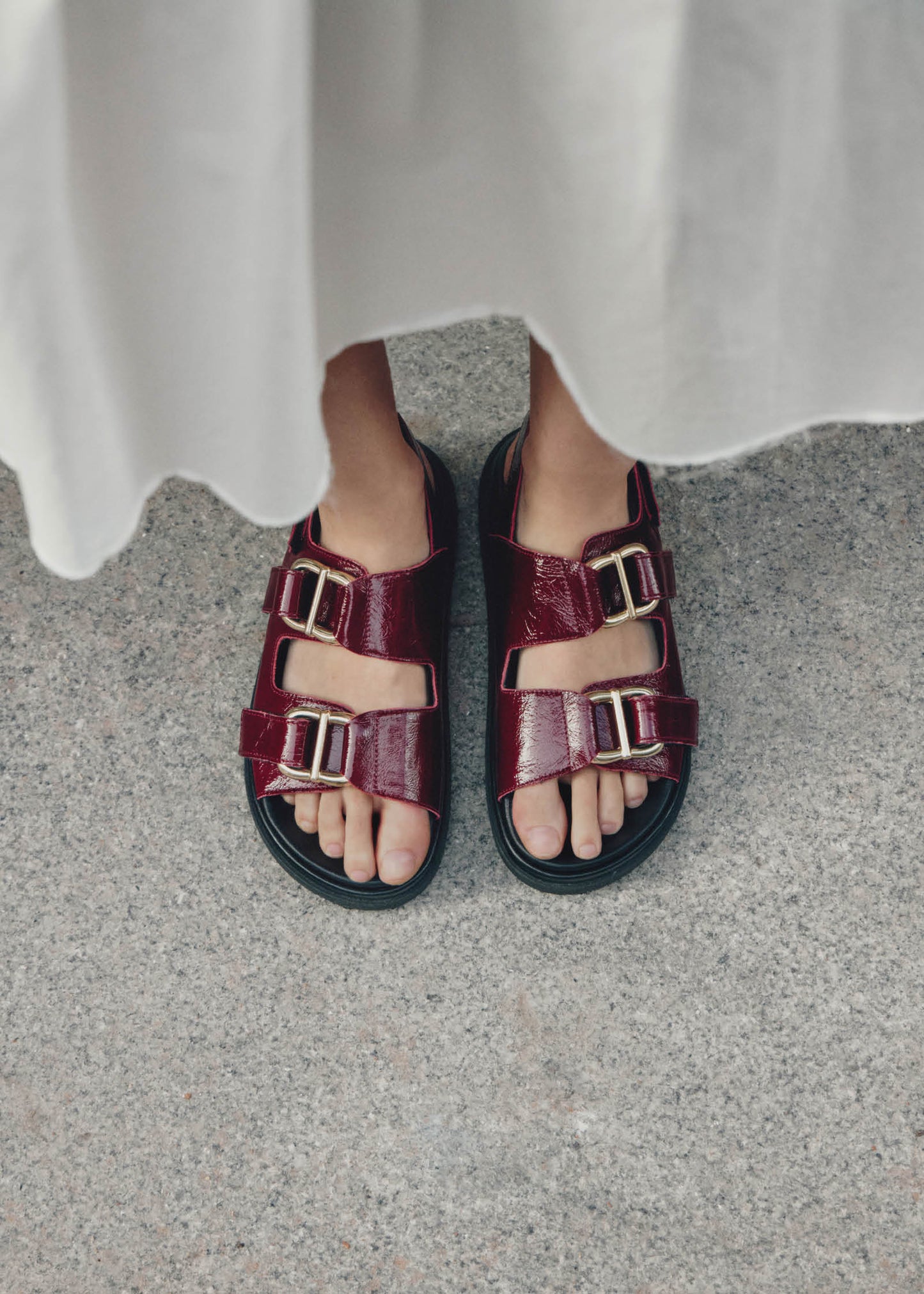 alohas harper patent leather sandals