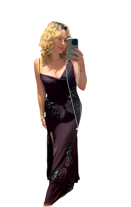 saemdi butterfly mesh maxi dress 