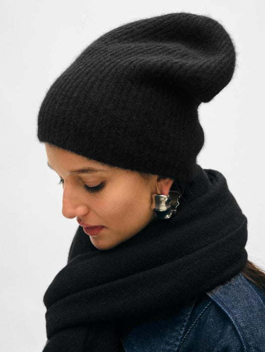 white+warren cashmere plush rib beanie